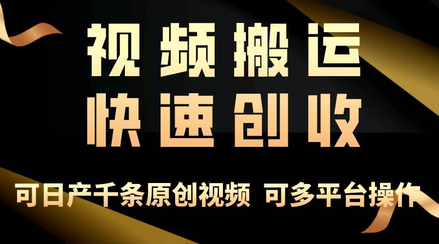 一步一步教你赚大钱！仅视频搬运，月入3万+，轻松上手，打通思维，处处…-天天资源网