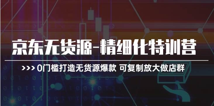 京东无货源-精细化特训营，0门槛打造无货源爆款 可复制放大做店群-天天资源网