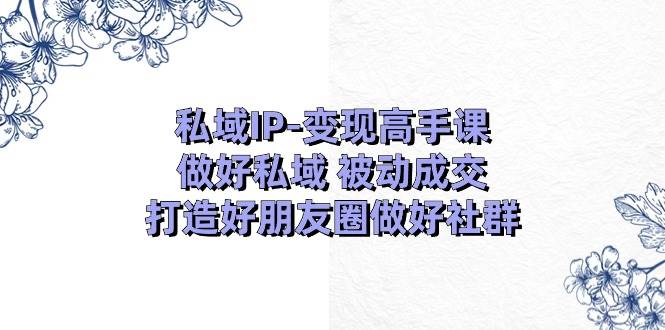 私域IP-变现高手课：做好私域 被动成交，打造好朋友圈做好社群（18节）-天天资源网