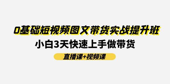 0基础短视频图文带货实战提升班(直播课+视频课)：小白3天快速上手做带货-天天资源网