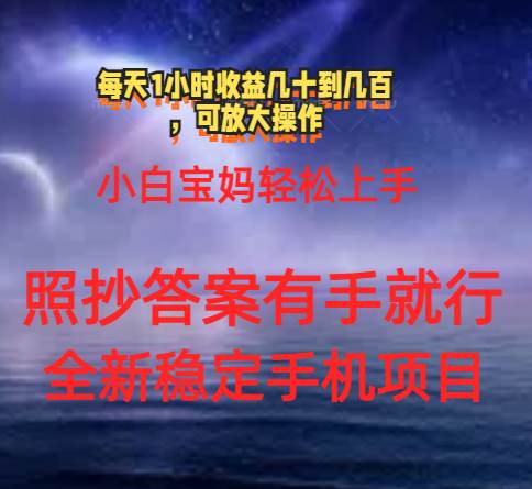 0门手机项目，宝妈小白轻松上手每天1小时几十到几百元真实可靠长期稳定-天天资源网