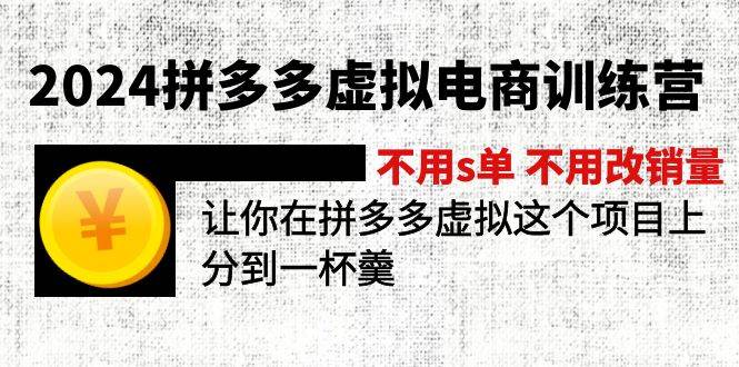 2024拼多多虚拟电商训练营 不用s单 不用改销量  在拼多多虚拟上分到一杯羹-天天资源网