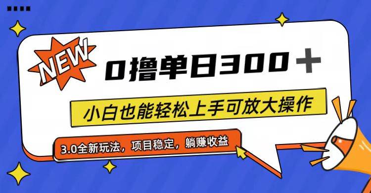 全程0撸，单日300+，小白也能轻松上手可放大操作-天天资源网