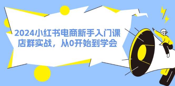 2024小红书电商新手入门课，店群实战，从0开始到学会（31节）-天天资源网