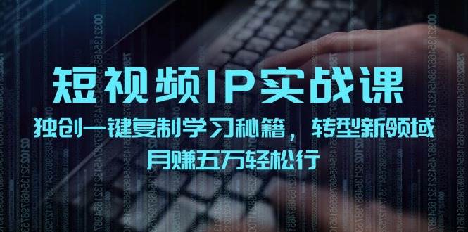 短视频 IP实战课，独创一键复制学习秘籍，转战新领域，月赚五万轻松行-天天资源网