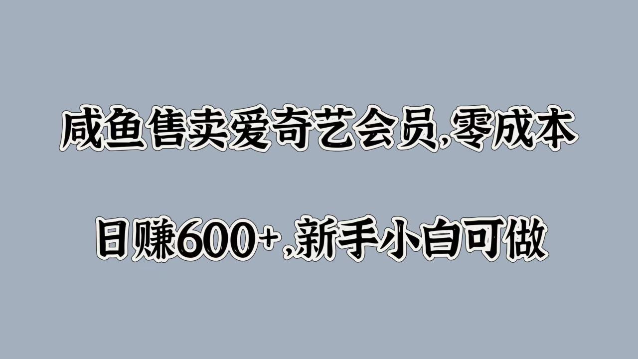 咸鱼售卖爱奇艺会员，零成本，日赚600+，新手小白可做-天天资源网