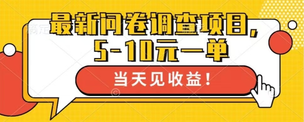 最新问卷调查项目，共12个平台，单日零撸100＋-天天资源网