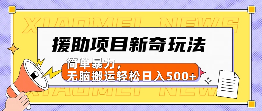 援助项目新奇玩法，简单暴力，无脑搬运轻松日入500+【日入500很简单】-天天资源网