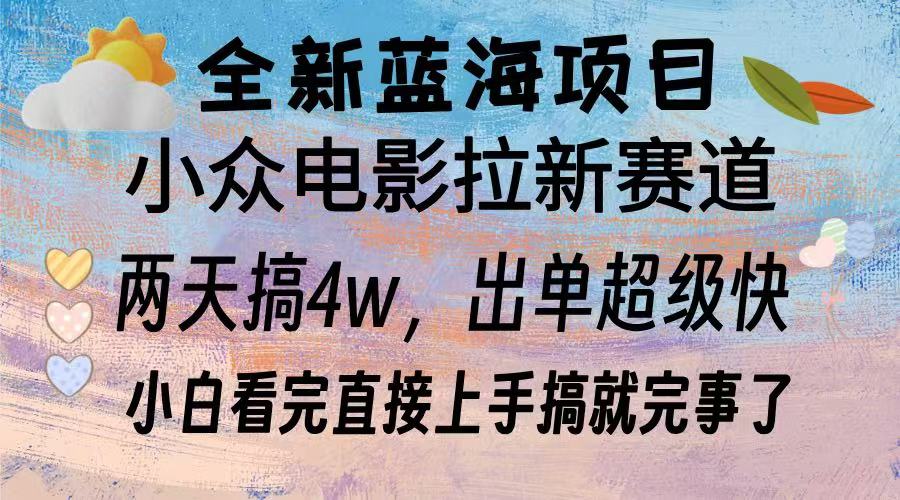 全新蓝海项目 小众电影拉新赛道 小白看完直接上手搞就完事了-天天资源网