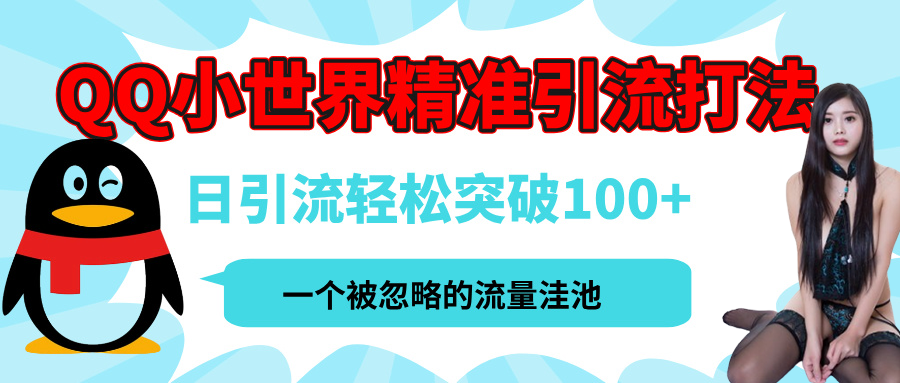 QQ小世界，被严重低估的私域引流平台，流量年轻且巨大，实操单日引流100+创业粉，月精准变现1W+-天天资源网