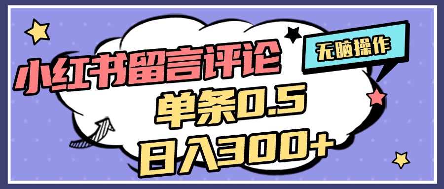 2025最新小红书评论单条0.5元，日入300＋，无上限，详细操作流程-天天资源网