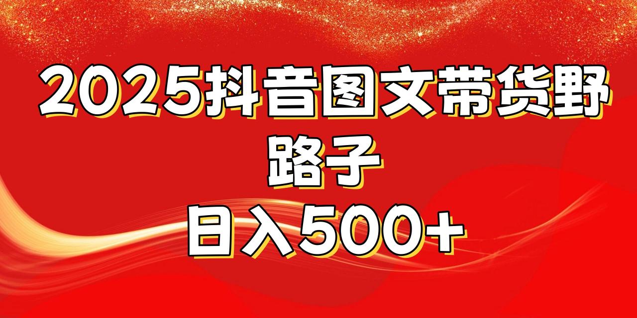 2025抖音图文带货野路子，暴力起号日入500+-天天资源网