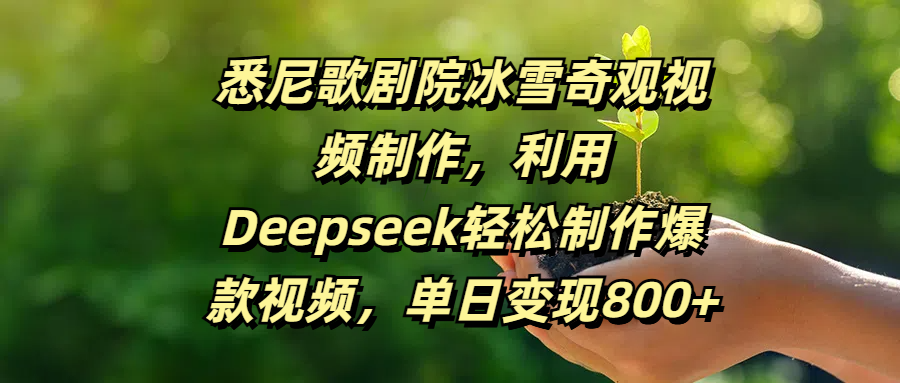 悉尼歌剧院冰雪奇观视频制作，利用Deepseek轻松制作爆款视频，单日变现800+-天天资源网